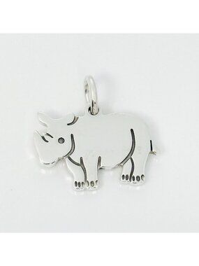 Tiffany & Co Rhinoceros Rhino Animal Charm or Pendant in 925 Sterling Silver
